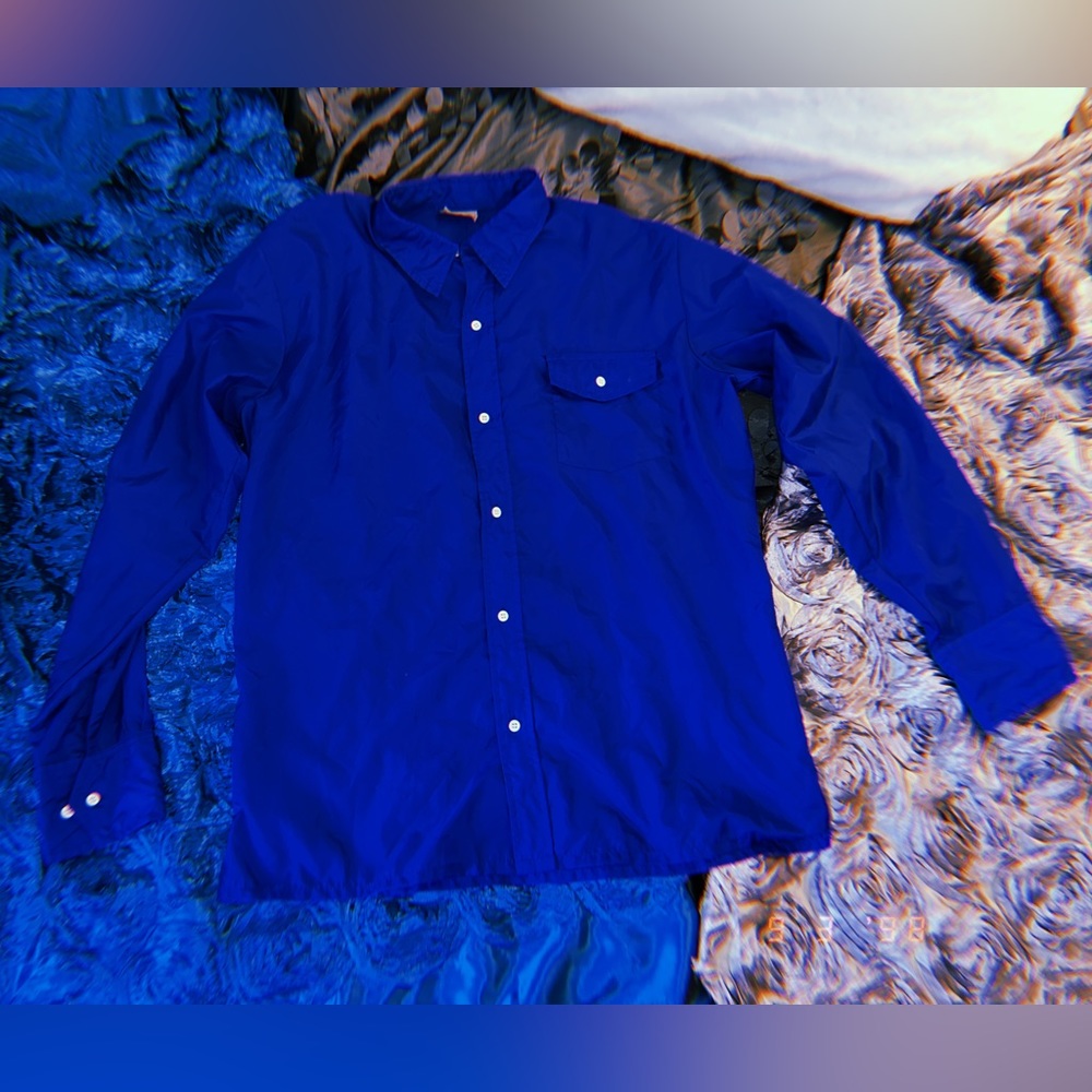 Royal Blue Nylon Over-Shirt - Large